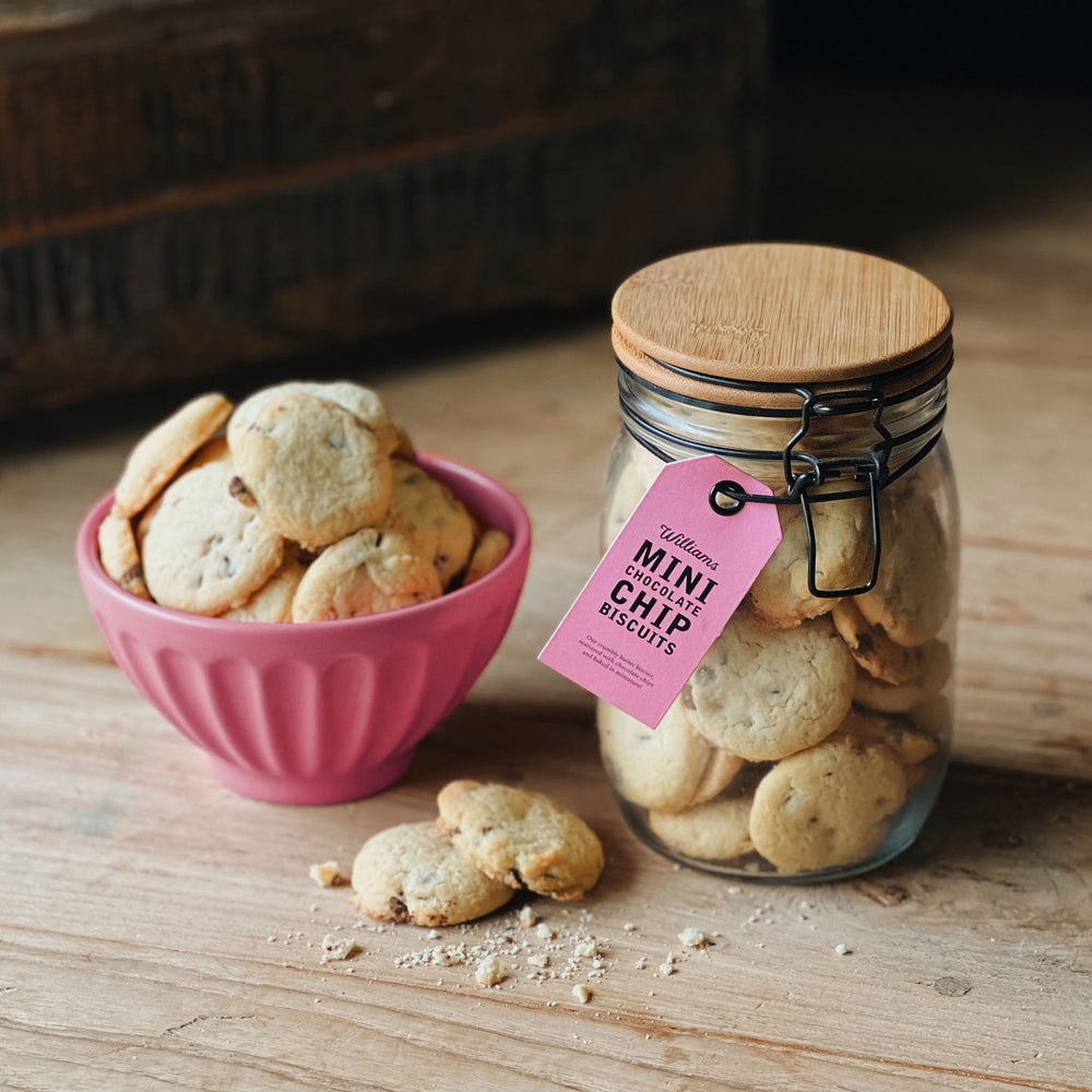 Mini Chocolate Chip Butter Biscuits Glass Clip Jar