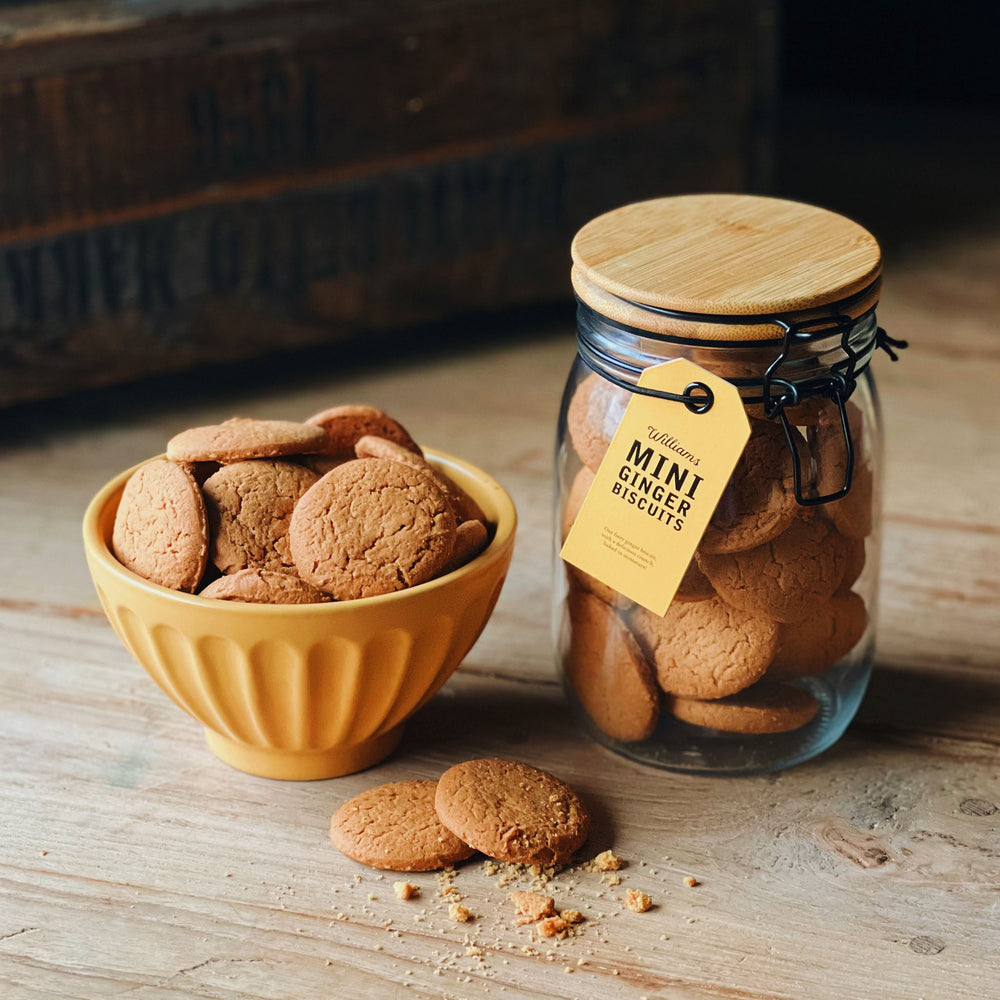 Mini Ginger Biscuits Glass Clip Jar