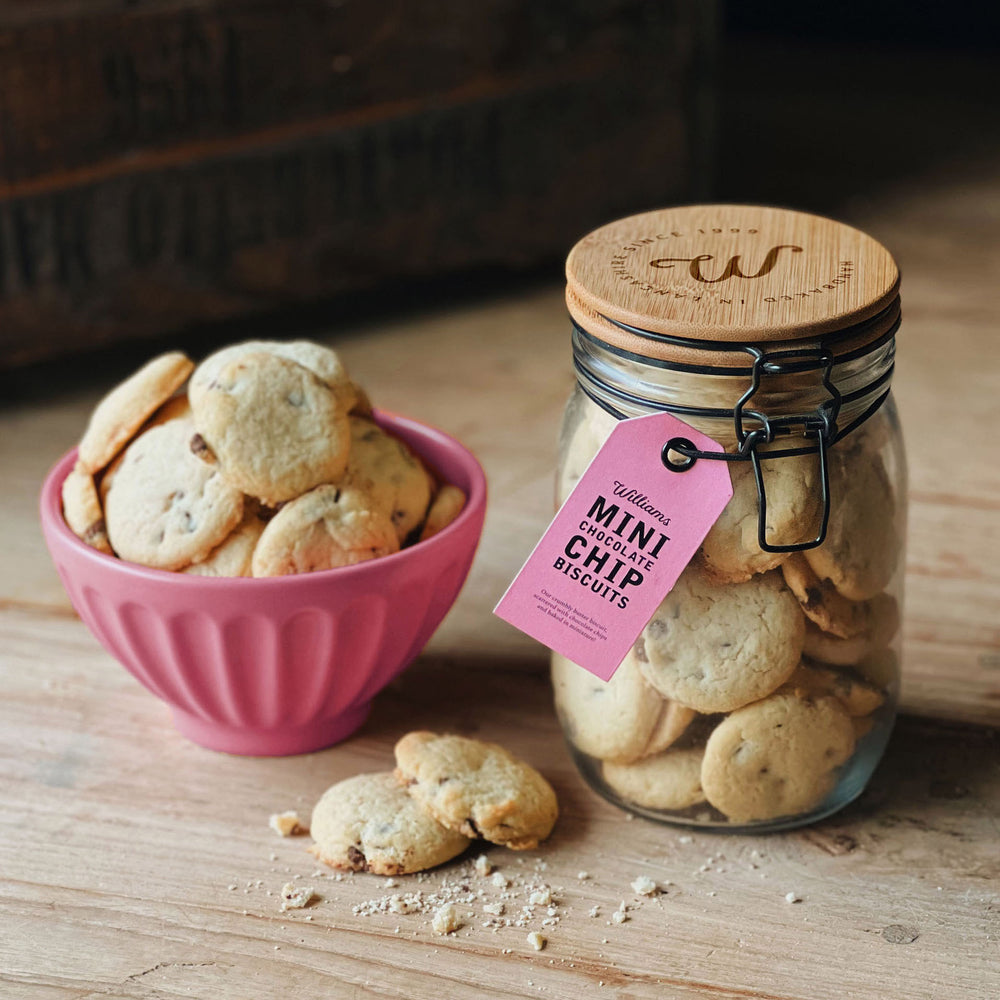Mini Chocolate Chip Butter Biscuits Glass Clip Jar
