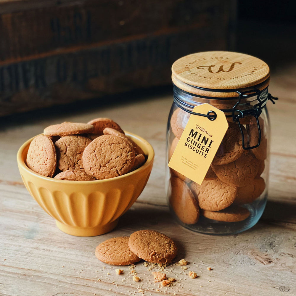 Mini Ginger Biscuits Glass Clip Jar