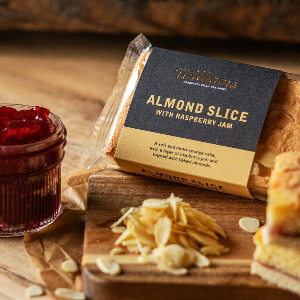 Almond Raspberry Slice Almond Slice Traybake with Raspberry Jam from Williams Handbaked