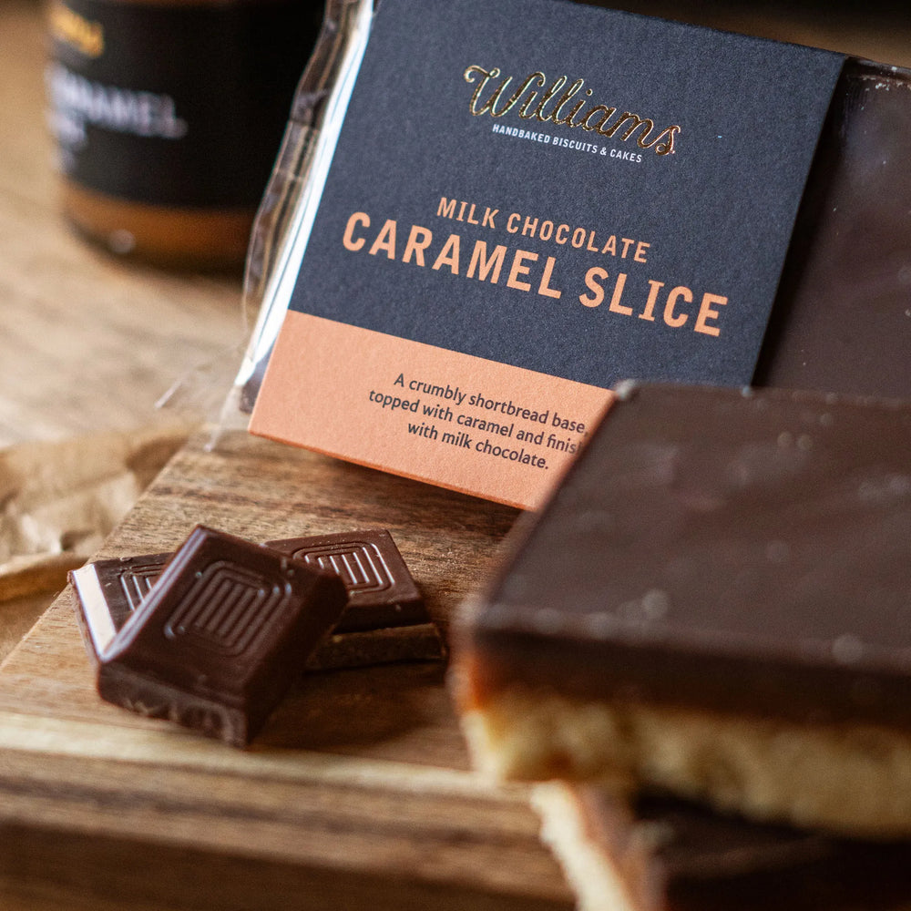 Milk Chocolate Caramel Slice from Williams Handbaked Close Up